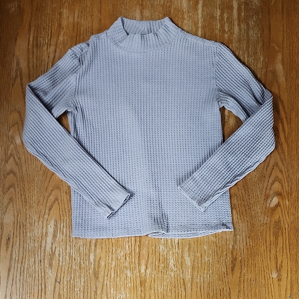 Gray Ribbed Women's Top